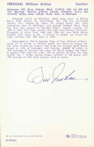 1968 Dexter Press All-Stars #4 Bill Freehan Back