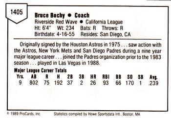 1989 ProCards Minor League Team Sets #1405 Bruce Bochy Back