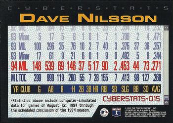 1995 Topps - CyberStats (Spectralight) #015 Dave Nilsson Back