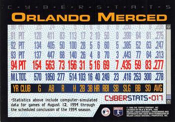 1995 Topps - CyberStats (Spectralight) #017 Orlando Merced Back