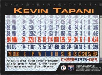 1995 Topps - CyberStats (Spectralight) #029 Kevin Tapani Back