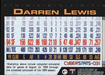 1995 Topps - CyberStats (Spectralight) #031 Darren Lewis Back