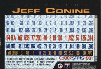 1995 Topps - CyberStats (Spectralight) #081 Jeff Conine Back