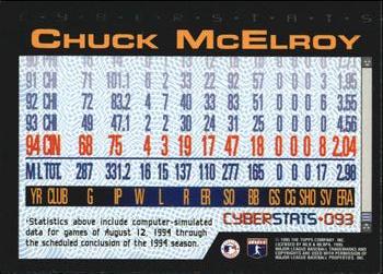 1995 Topps - CyberStats (Spectralight) #093 Chuck McElroy Back