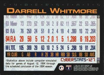 1995 Topps - CyberStats (Spectralight) #127 Darrell Whitmore Back