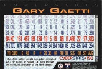 1995 Topps - CyberStats (Spectralight) #190 Gary Gaetti Back