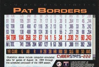 1995 Topps - CyberStats (Spectralight) #222 Pat Borders Back