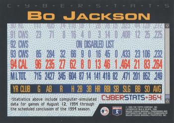 1995 Topps - CyberStats (Spectralight) #364 Bo Jackson Back