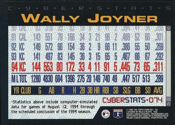 1995 Topps - CyberStats (Spectralight) #074 Wally Joyner Back