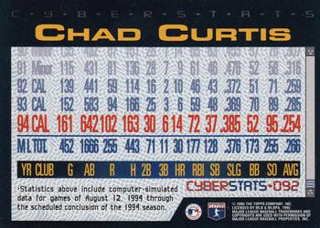 1995 Topps - CyberStats (Spectralight) #092 Chad Curtis Back
