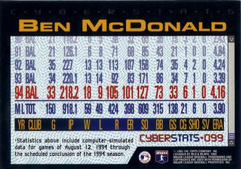 1995 Topps - CyberStats (Spectralight) #099 Ben McDonald Back