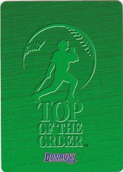 1995 Donruss Top of the Order #NNO Joe Boever Back