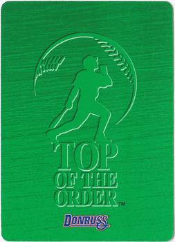 1995 Donruss Top of the Order #NNO Bobby Witt Back