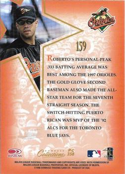1998 Donruss Collections Leaf - Prized Collections #PC 358 Roberto Alomar Back