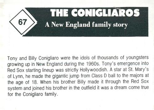 1981 Boston Globe Boston Red Sox #67 The Conigliaros (Tony Conigliaro / Billy Conigliaro) Back