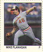 1983 Fleer Stamps #NNO Mike Flanagan Front