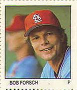 1983 Fleer Stamps #NNO Bob Forsch Front