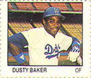 1983 Fleer Stamps #NNO Dusty Baker Front