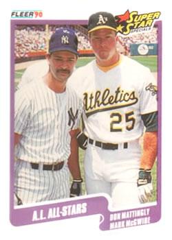 1990 Fleer Canadian #638 A.L. All-Stars (Don Mattingly / Mark McGwire) Front