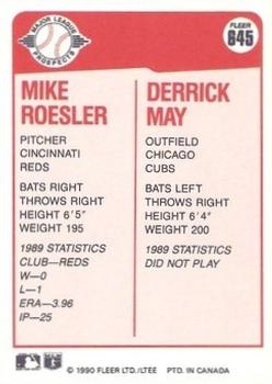 1990 Fleer Canadian #645 Mike Roesler / Derrick May Back