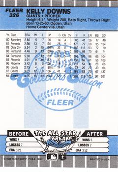 1989 Fleer - Glossy #326 Kelly Downs Back