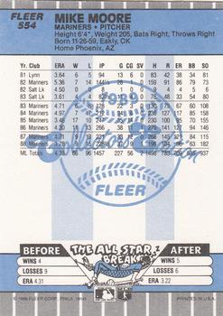 1989 Fleer - Glossy #554 Mike Moore Back