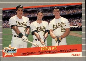 1989 Fleer - Glossy #634 Triple A's (Jose Canseco / Terry Steinbach / Mark McGwire) Front