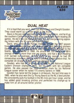 1989 Fleer - Glossy #635 Dual Heat (Mark Davis / Dwight Gooden) Back