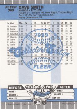 1989 Fleer - Glossy #369 Dave Smith Back
