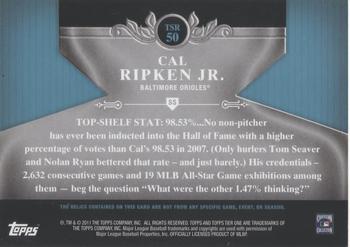 2011 Topps Tier One - Top Shelf Relics #TSR50 Cal Ripken Jr. Back