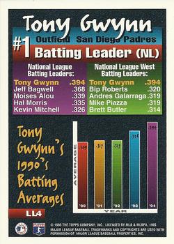 1995 Topps - League Leaders #LL4 Tony Gwynn Back