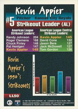 1995 Topps - League Leaders #LL50 Kevin Appier Back