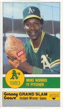 1983 Granny Goose Oakland Athletics #NNO Mike Norris Front