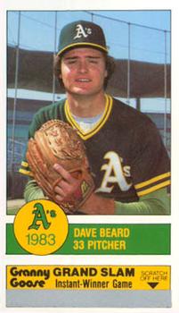 1983 Granny Goose Oakland Athletics #NNO Dave Beard Front