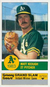 1983 Granny Goose Oakland Athletics #NNO Matt Keough Front
