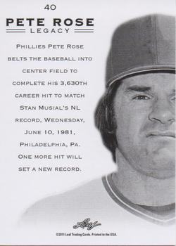 2011 Leaf Pete Rose Legacy #40 Pete Rose Back