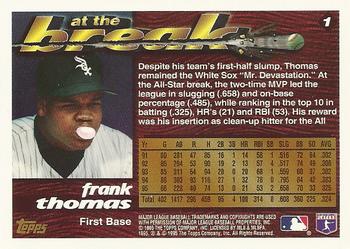 1995 Topps Traded & Rookies #1 Frank Thomas Back
