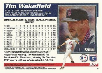 1995 Topps Traded & Rookies #95T Tim Wakefield Back