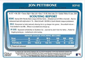 2011 Bowman Chrome - Prospects #BCP142 Jon Pettibone Back