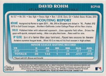 2011 Bowman Chrome - Prospects #BCP148 David Rohm Back
