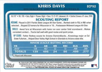2011 Bowman Chrome - Prospects #BCP163 Khris Davis Back