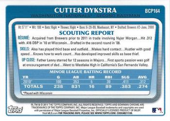 2011 Bowman Chrome - Prospects #BCP164 Cutter Dykstra Back
