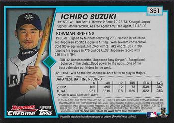 2011 Bowman Chrome - Bowman Chrome Throwbacks #351 Ichiro Suzuki  Back