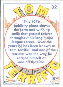 1992 Pacific Tom Seaver #32 Tom Seaver Back