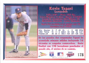 1993 Pacific Spanish #178 Kevin Tapani Back