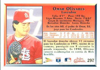 1993 Pacific Spanish #297 Omar Olivares Back