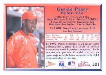 1993 Pacific Spanish #301 Gerald Perry Back