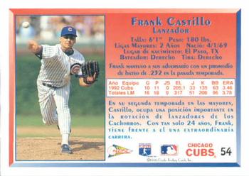 1993 Pacific Spanish #54 Frank Castillo Back