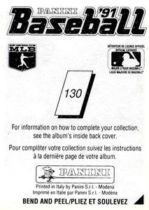 1991 Panini Stickers (Canada) #130 Barry Larkin Back