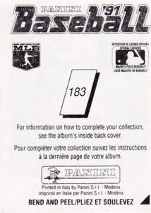 1991 Panini Stickers (Canada) #183 Dick Schofield Back